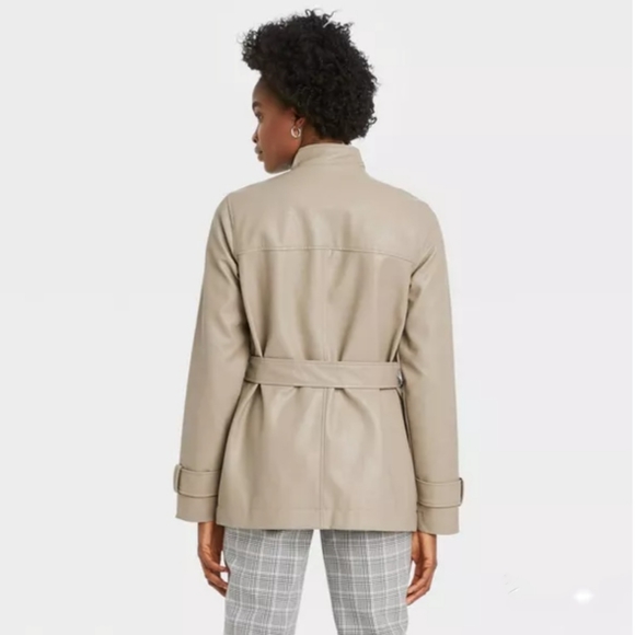 NWT A New Day Womens Faux Leather Anorak Jacket - Picture 3 of 9